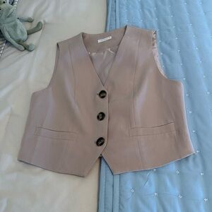 Stylish Beige Button-Up Vest